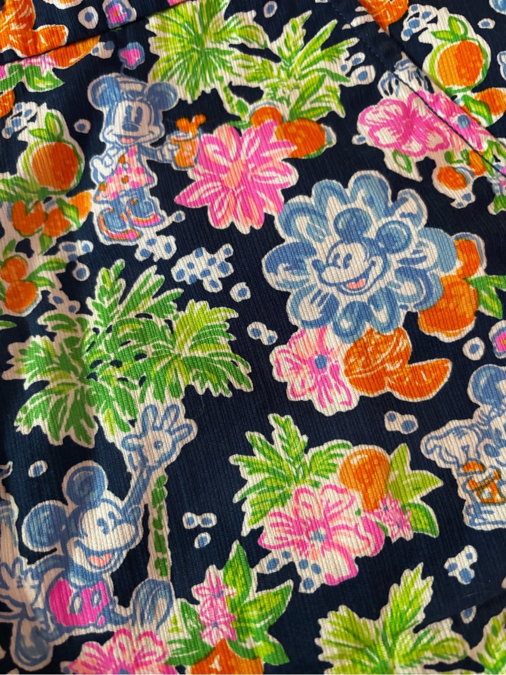 Lilly Pulitzer Disney Navy Multicolor Floral Scallop-Hem Shorts - Picture 6 of 7